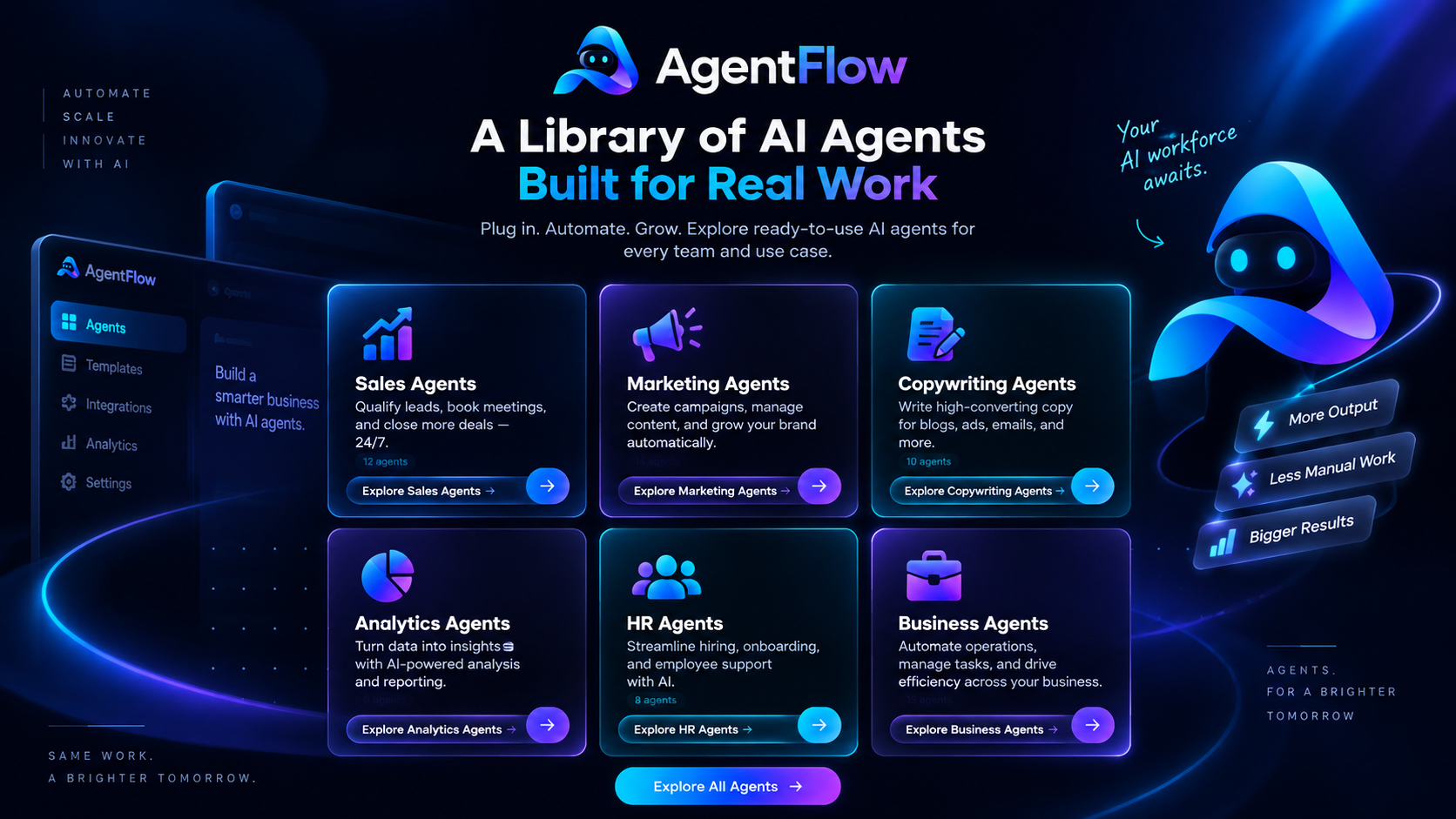 Визуальная концепция каталога AgentFlow
